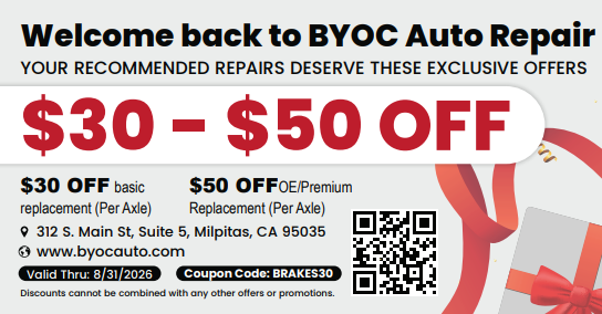 $30–$50 off brake service